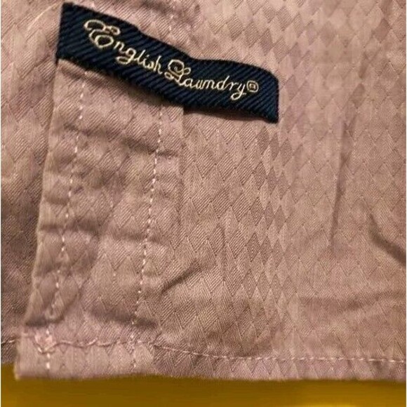 English Laundry Men's Sz 18.5 38/39T Purple Diamond Button Up Dress Shirt Flip - Picture 4 of 11